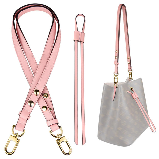 Soying Strap Kit for Neonoe Bag, Replacement Leather Shoulder Strap with Drawstring Strap for Neo Noe-Rouse Poudre