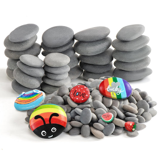 Simetufy 240 Pcs Small Rocks for Painting, 3 Size 0.5-2.8in River Rocks to Paint, Flat Smooth for Arts, Crafts, Kindness Rocks, Garden Decorative 0.5-1in: 200pcs| 1.2-2in: 20pcs | 2-2.8in: 20pc