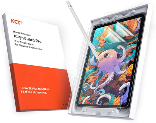 2 Pack 13 inch M5/M4 (2025/2024), KCT Paperfeel AlignGuard Pro Tray Screen Protector for iPad Pro Write Like Real