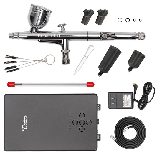 Airbrush Kit with Air Compressor, 27PSI High Pressure Air Brush Kit with Accessories Dual-Action Multi-Function Airbrush Set for Painting, Modeling, Nails, Tattoo, Makeup, Crafts & Cake Decor