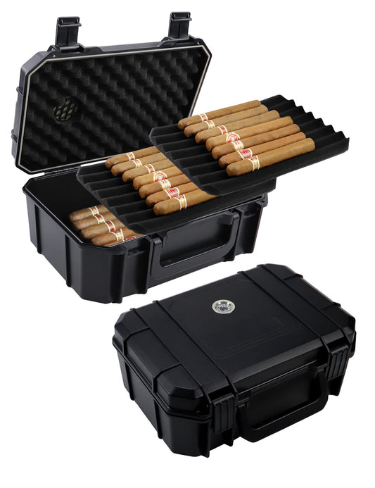 Tnqhuq Travel Humidor for Cigars Cigar Holder Case Portable Humidors for Cigars Travel Cigar Carrying Case for Men & Women (Holds Up To 21 Cigars)