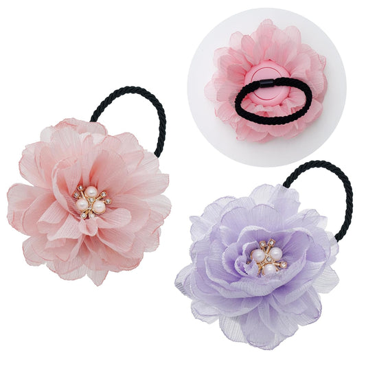 2 Pack 2nd 1st, Kids Hair Ties Holder for Airtag & Cute Flower Hidden Hair Elastic Band GPS Tracker Case for Girls