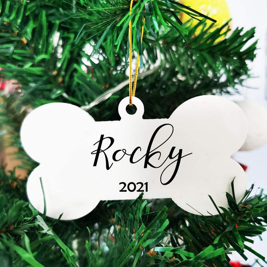 25 Pcs 4 Inch Acrylic Dog Bone Christmas Ornaments 2024 - Blank White for Pet, Christmas Tree, DIY Projects, Pet Name Tags, Gifts for Dog Owner