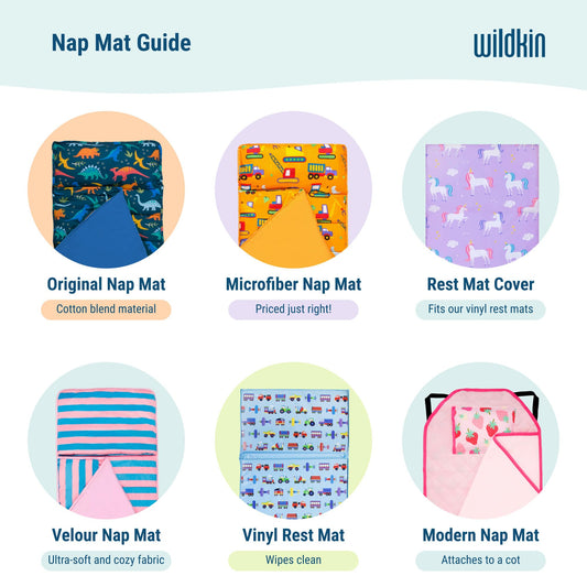 Wildkin Kids Original Nap Mat – Cozy Kids Sleep Mat with Pillow, Ideal for School & Travel - Out of This World