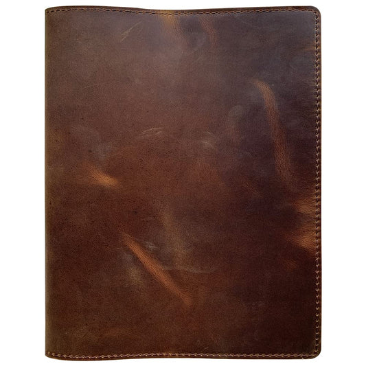 Fan&Ran Leather Journal Cover for Moleskine XL and 7.5"x9.75" Composition Notebooks, Bourbon Brown 8.25"x10.5"