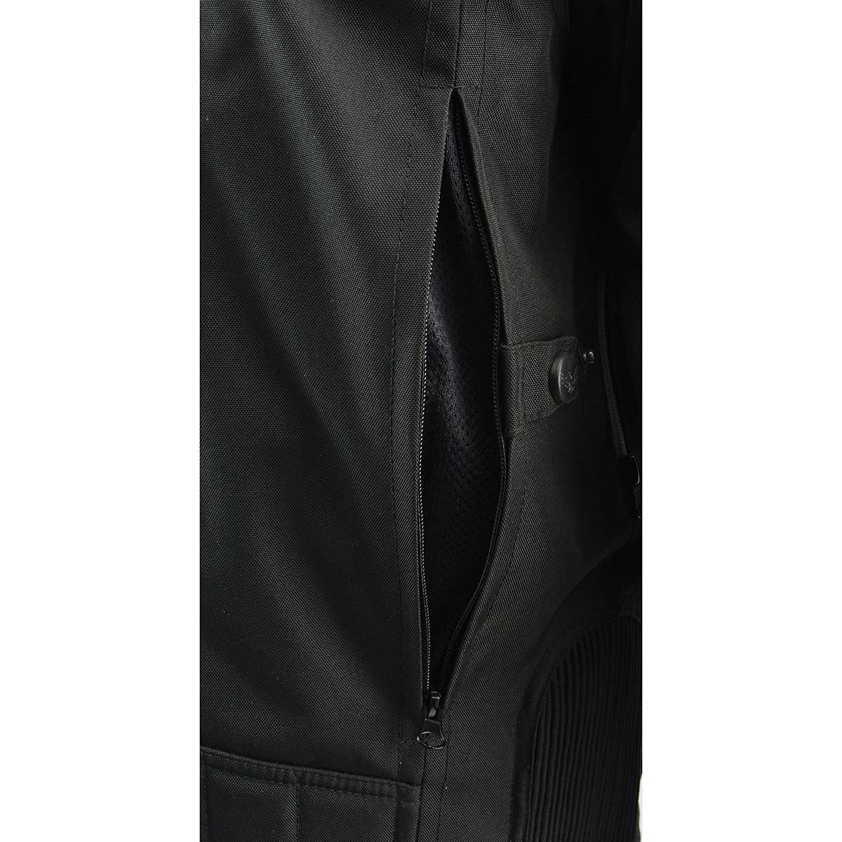 Milwaukee Leather MPM1751 Men's 'Burnt Orange' Leather and Textile Armored Jacket - Large,Black