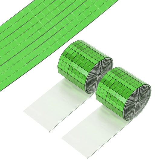 PATIKIL 5x5mm Self Adhesive Mirrors Mosaic Tiles, 3840 Pcs Square Mini Glass Mosaic Disco Tile Sticker for DIY Craft Disco Ball Party Decoration, Green