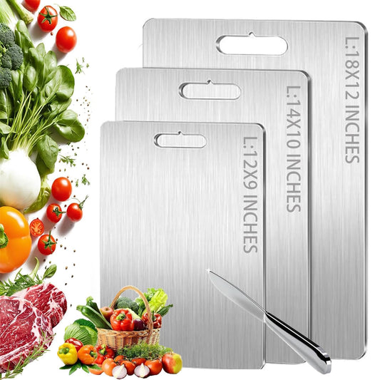Titanium Cutting Boards - 2025 Upgrade 100% Pure Titanium Cutting Boards For Kitchen, 1 Pack Double-sided food-grade Cutting Board, Easy to Clean (12 * 9INCH)