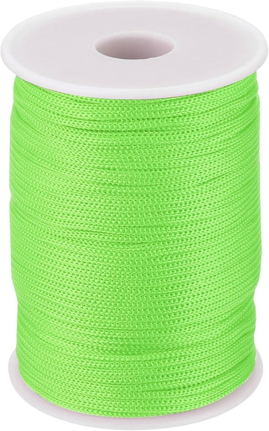 MECCANIXITY 1/12 Inch Polypropylene Rope Braided Ropes, 328ft Nylon Rope Hollow Utility Cord for Clothesline, Camping, Hiking, Outdoor, Fruit Green