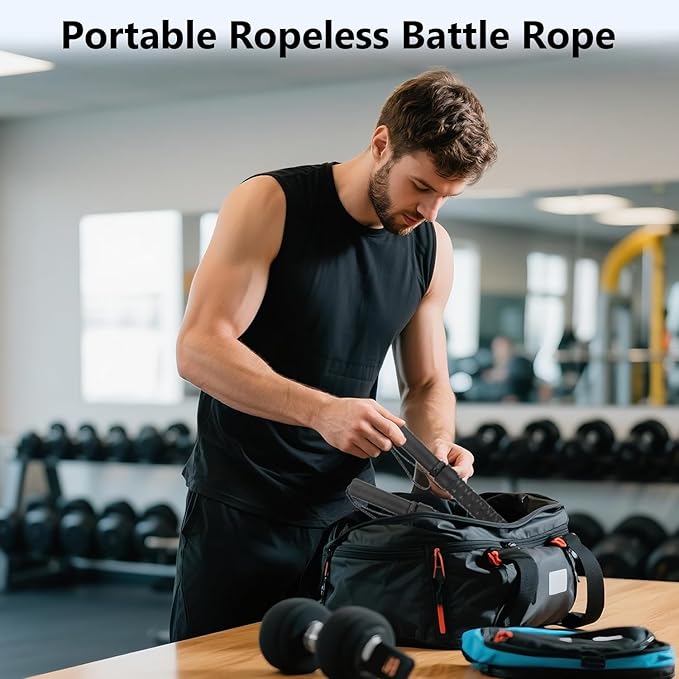 ASIEIT 2025 New Weighted Ropeless Battle Ropes for Home Gym, Heavy Duty Battle Rope for Advanced Fitness Training, Portable Workout Ropes for Working Out, Durable Exercise Rope for Home Workout
