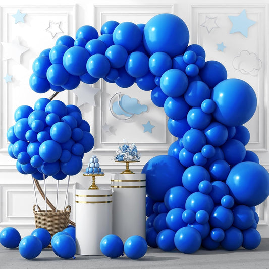 RUBFAC Dark Blue Balloons - 129pcs in Various Sizes for Birthday, Gender Reveal & Baby Shower Decor