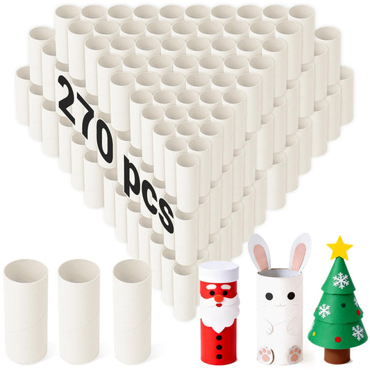 Czoynife 270Pack White Cardboard Tubes for Crafts, 1.38x3.98, Bulk Paper Rolls for Kids DIY, Classroom Art Supplies, Holiday Decor