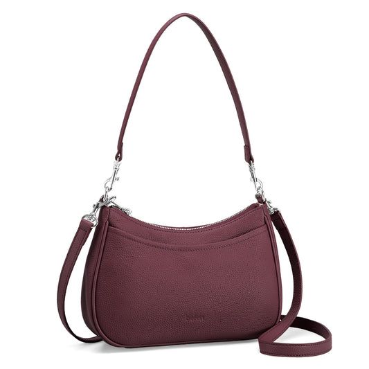 befen Genuine Leather Handbags for Women Travel Purses Anti Theft Crossbody Bag Burgundy Purses with RFID Blocking Soft Real Leather Hobo Bag Designer Trendy Womens Handbag Shoulder with 2 Straps