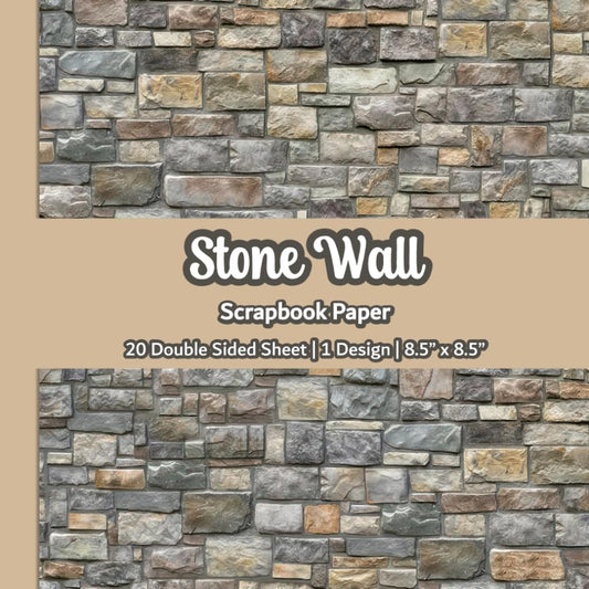 Stone wall Scrapbook Paper: Brick Texture Scrapbook Paper | 1 Design | 20 Double Sided Non Perforated Decorative Paper Craft For Craft Projects, Card ... Mixed Media Art and Junk Journaling | Vol.4