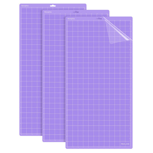 REALIKE StrongGrip Cutting Mat Compatible with Cricut Maker 3/Maker 4/Maker/Explore 3/4/Air 2/Air/One(3 Mats,12x24 inch) Purple Strong Adhesive Non-Slip Cut Mats for Crafts