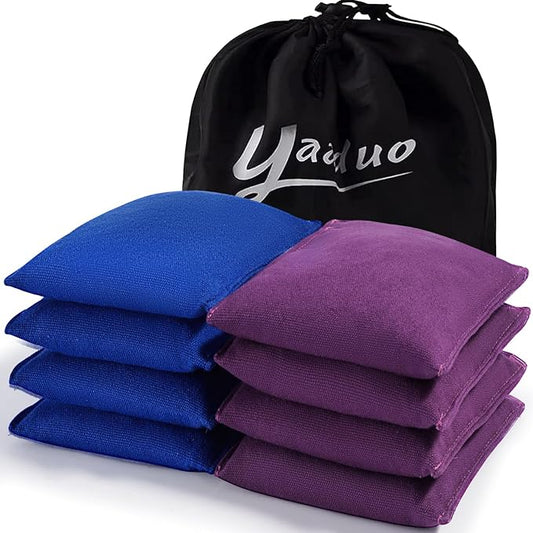 Set of 8 Regulation Cornhole Bags Double Sided, Weather Resistant Bean Bags for Cornhole Toss Game, Corn Hole Beans Bags with Tote Bag