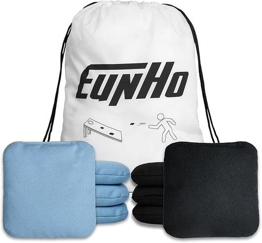EunHo Cornhole Bags Set of 8 Regulation Size & Weight Corn Hole Bean Bags Official Professional All Weather for Tossing Game with Carry Case