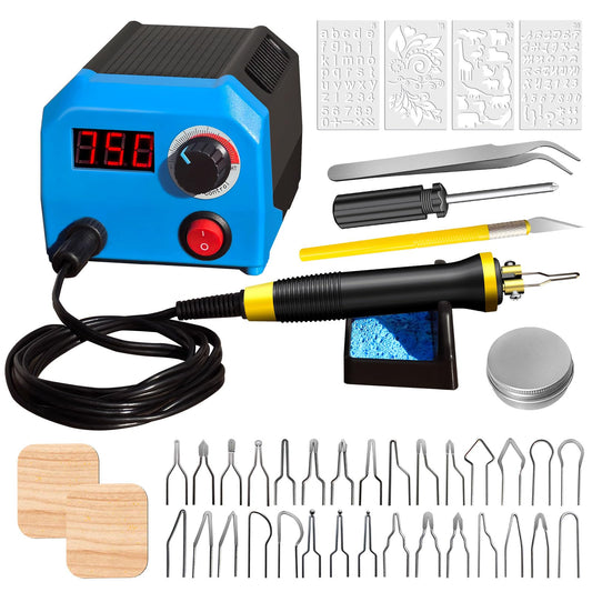 FIRElood LH55-1 wood burning kit,wood burning tool,digitally adjustable temperature wood burner kit,professional wood burner tool kit for adults beginners craft,pyrography pen (LH55-A pen)