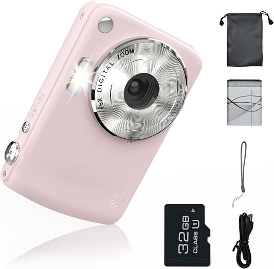 YingCheng 50MP 1080P, 16X 32GB Digital Camera for FHD Digital Point and Shoot Camera with Zoom Anti Shake