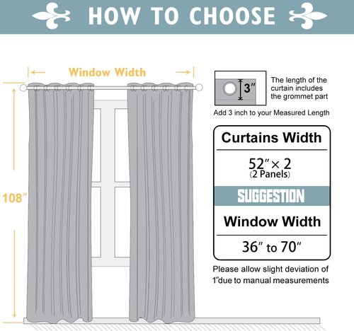 ChrisDowa Blackout Curtains - Thermal Insulated Room Darkening Panels, Teal, 52 x 108 Inches, 2-Panel Set