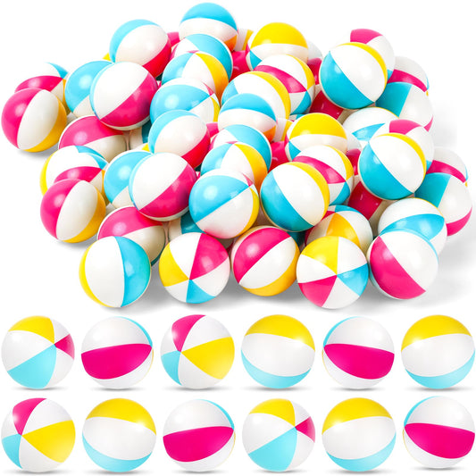 96 Pcs Beach Stress Balls Bulk 2" Mini Relief Stress Ball Pu Foam Squeezy Balls Summer Swimming Pool Game Toy Rainbow Beach Ball for Hawaiian Beach Birthday Party Favor School Carnival Reward
