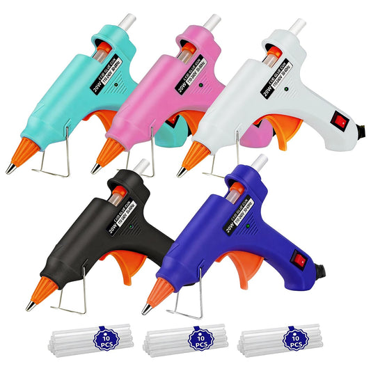 Hot Glue Gun Kit: Mini Hot Glue Gun and Sticks Set with 30 Sticks Melt Glue Guns Craft for School DIY Arts Home Quick Repairs 5 Pieces Mulitcolor