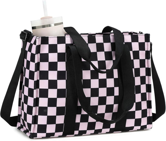 15.6 inch Laptop Tote Bag for Women Work Canvas Shoulder Bags Computer Messenger Purse Teacher Handbag Office Briefcase