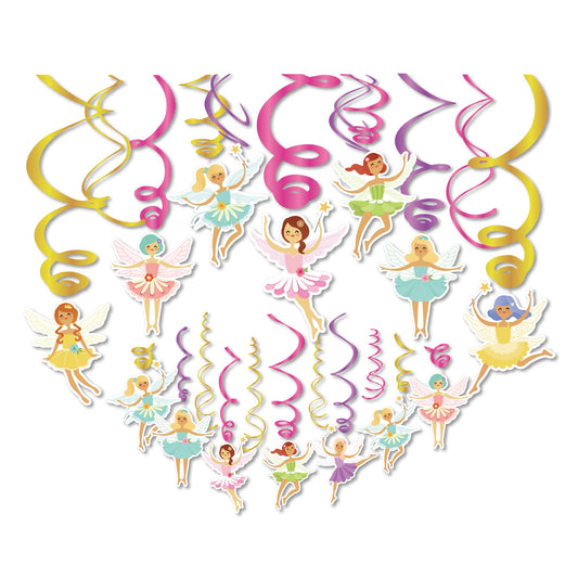15 Pcs Fairy Ceiling Hanging Swirl Decorations with Dynamic Paper-Cut Foil Tassels, Perfect for Bedroom Decor and Graduation Party Supplies