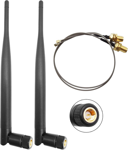 Tenmory 915MHz 3dBi MHF1 2 LoRa Antenna Indoor Gain Omni SMA Male + U.FL Cable Pcs