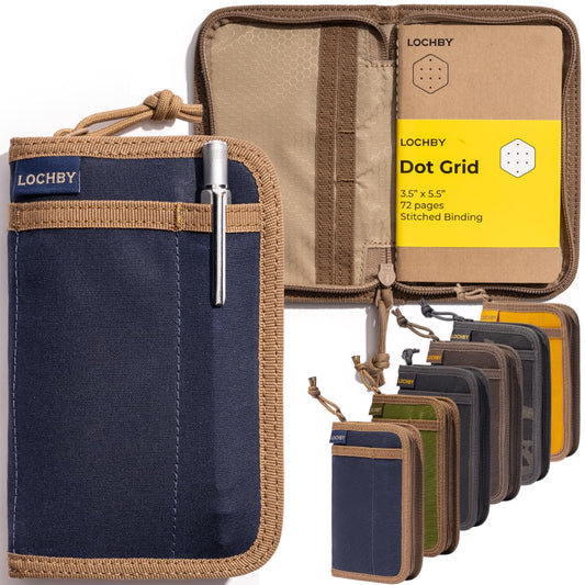 LOCHBY® Pocket Journal | Tomoe River 3.5" x 5.5" Notebook | Waxed Canvas | Ideal for Travelers & Daily Use, Fits Field Notes, Moleskine Cahier