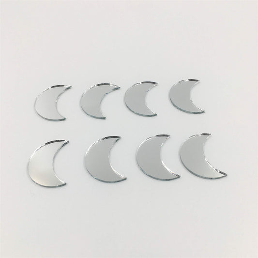 NUO RUI 3/4'' Semi Sphere Half Moon Shaped Mirror Mosaic Tiles Craft Mirrors Bulk 100 Pieces for Craft Projects and Sheesha Embroidery