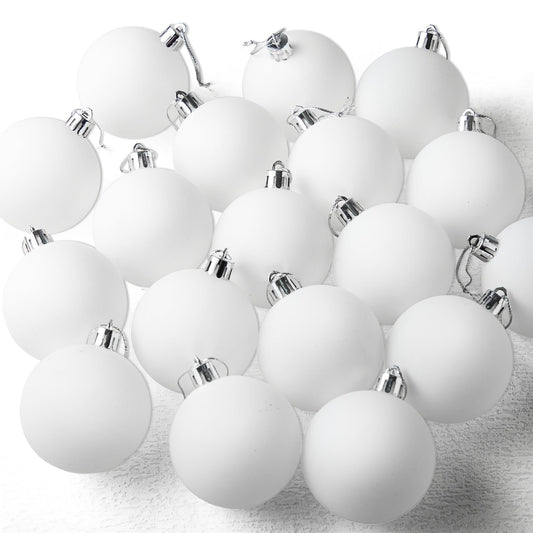 JOYIN 24 Pcs Christmas Ball Ornaments Blank White, Ball Ornaments for DIY Art & Craft Christmas Tree Decoration Shatterproof for Xmas Party Favors Supplies Presents