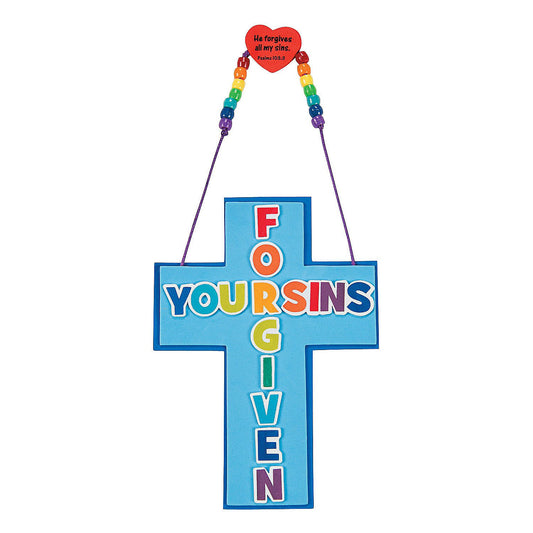 Fun Express Forgiven Sign Craft Kit - Fun & Creative Craft Activity for Kids Perfect Home Projects Easy-to-Follow Instructions for Children Great for Family Bonding Ideal for Craft Time - 12 Pieces