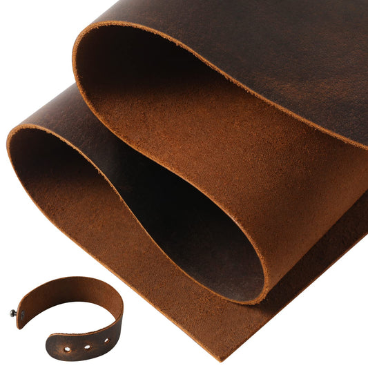 RingSun Genuine Leather Sheets for Crafts 12''X12'' Full Grain Leather Tooling Leather (2mm) Thick Cowhide Leather Pieces Square, Red Brown