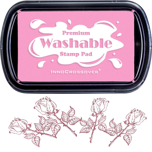 Washable Ink Pad, Best Stamps for Kids, Kids Crafts, Paw Print Kit, Baby Footprint Kit, Stamp Pads on Scrapbooking, Fingerprint Ink Pad, Easy to Wash Off Skin| Large | Safe Non-Toxic (Plum Bossom)