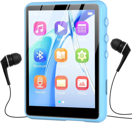 ZAQE MP3 5.3-64GB 2.4" MP3 Player with Bluetooth Portable Music Player with Full Touch Screen, Player with HD Speaker