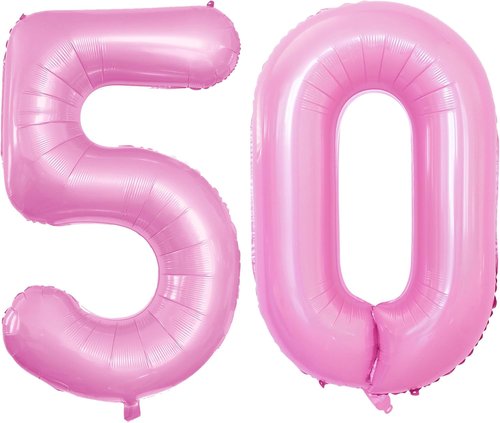 GOER Jumbo 42-Inch Helium Balloons - Light Pink 50th Birthday Party Decorations