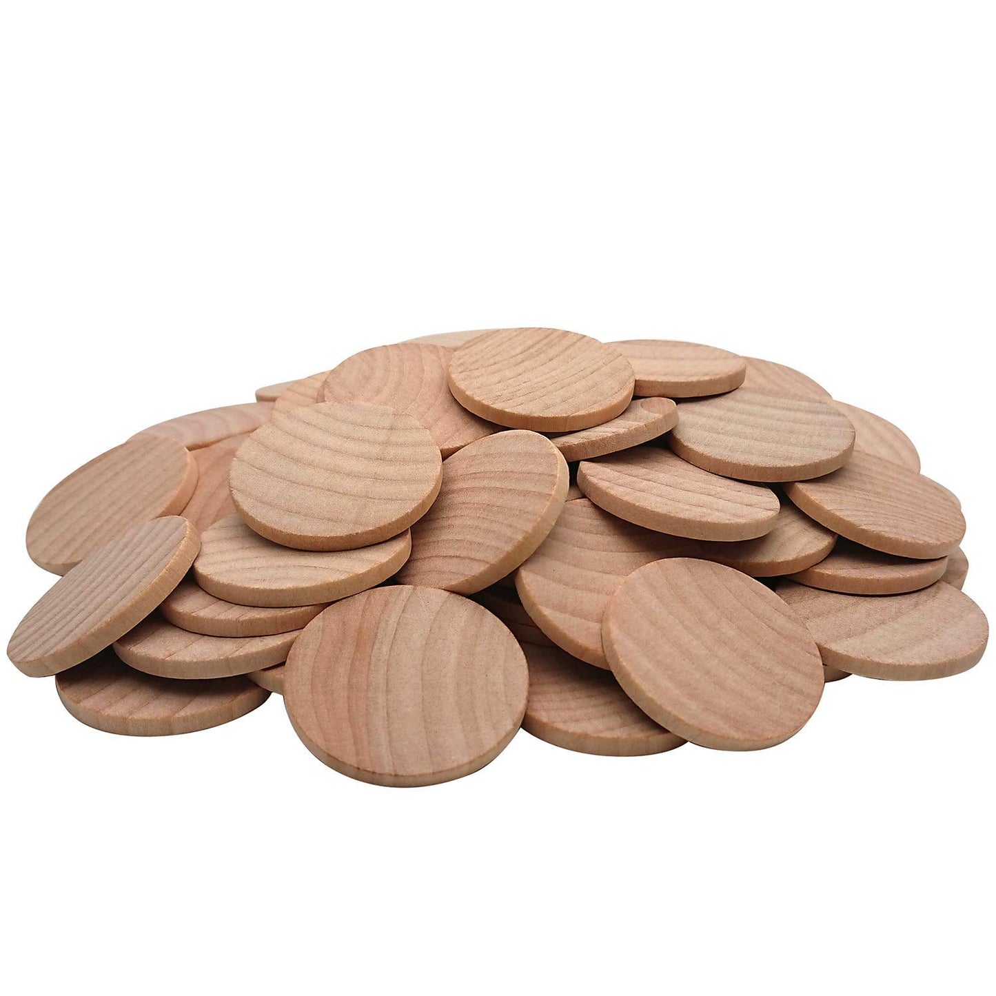 1.5 Inch Natural Wood Slices Unfinished Round Wood Coins for DIY Arts & Crafts Projects, 200 per Pack.