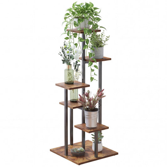 VonDream 5 Tier Plant Stand Indoor, Tiered Plant Stands for Indoor Plants Multiple, Corner Flower Stand for Living Room, Multi-Layer Vintage Design Plant Shelf