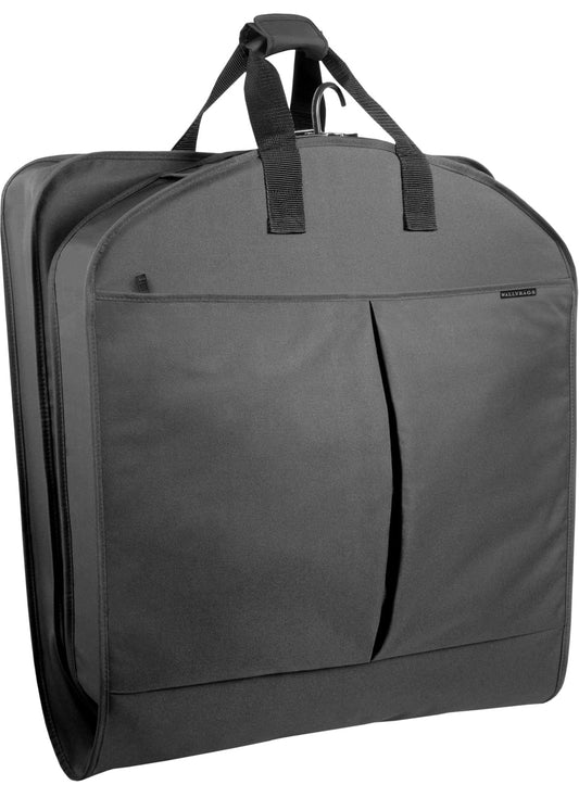 WallyBags® 52” Deluxe Travel Carry-On Garment Bag with Two Pockets, Perfect for Dresses, Suits, Men and Women, Black