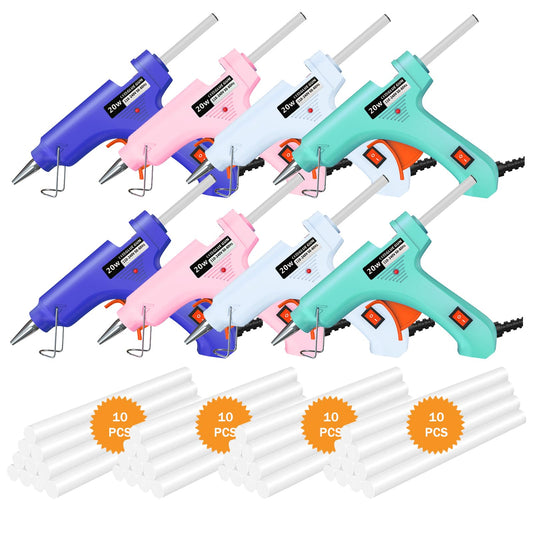 Mini Hot Glue Gun, 8 Pack Hot Glue Guns for Crafts with 40 Sticks Melt Glue Gun, Small Hot Melt Gun Set Arts Craft School DIY Arts Class Projects Home Quick Repairs