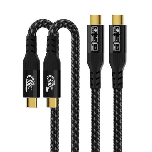 Yiicumhh 2-Pack 2FT (0.6m) 4/3, 3.2 2 20Gbps 100w 4K@120Hz USB C Cables Short Compatible with Thunderbolt USB Gen High
