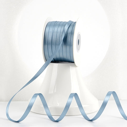 MEEDEE Dusty Blue Satin Ribbon 1/4 Inch Lux Double Sided Satin 100 Yards Spool Blue Thin Ribbon for Crafts, Gift Wrapping, Ornaments, Holiday Decorating, Hair Bow, Wedding, Birthday, Party Supplies