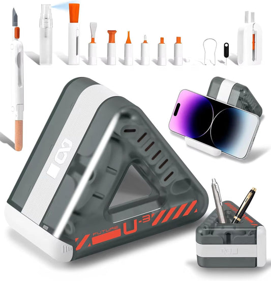 TEDBOX 21 Laptop, Phone, and Electronics Cleaning Kit with Spray, Microfiber Cloth, Brush, Tools (Triangle)
