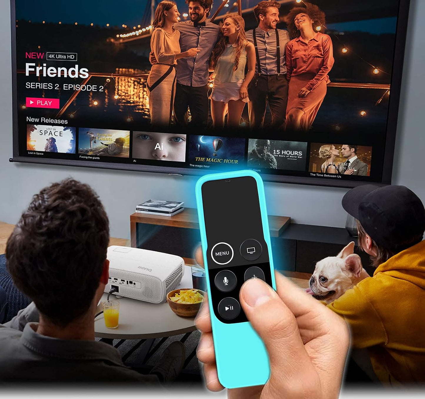 Lambcare 2 Pack 4K/ 4th Case Compatible with Apple TV Gen Remote Light Weight Anti-Slip Shock Proof Silicone Cover