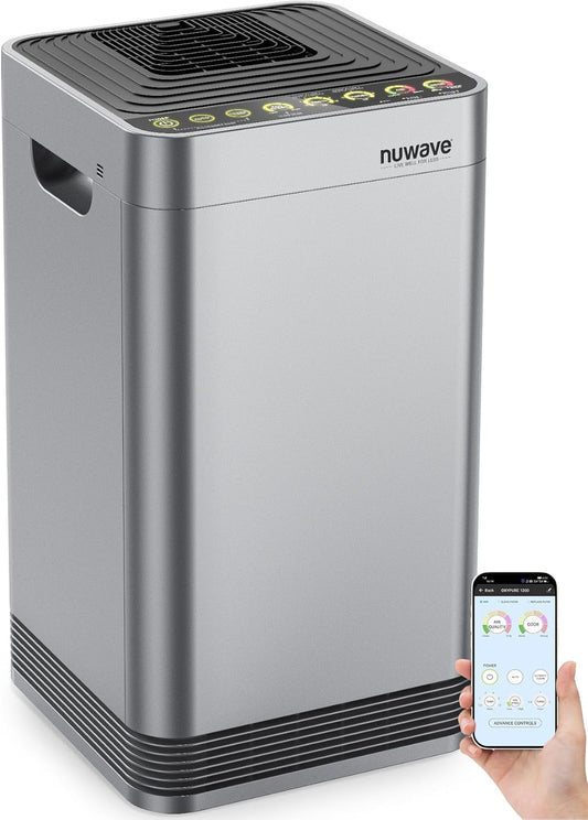 Nuwave Oxypure Smart Air Purifier - 5-Stage Tower Filter with Air Quality Sensors | Removes 99.99% of Allergens