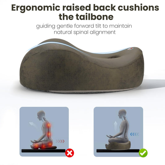 UTJZIB Meditation Cushion, Yoga Cushion for Meditation - Cross Leg Floor Pillow for Meditator at Home, Ergonomic Comfortable Memory Foam Zafu Relieves Numbness Tailbone & Hip Pain from Long Sitting.