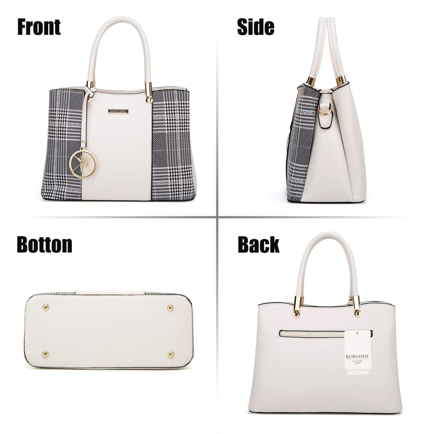 KURGOOL Women Purses and Handbags Top Handle Satchel Shoulder Bags Messenger Tote Bag for Ladie