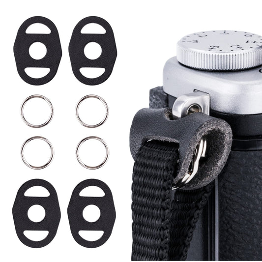 2 Pairs Camera Strap Eyelet Split O Ring & Leather Cover Piece for Leica Q3 A6700 A6600 A6500 A6400 A6300 A6100 A6000 A7RIV A7RIII A7II A7S A9 X-E4 X-T4 X-T3 X-T30 X-Pro3 X-S10 X100V Z7II Z6II Z5 Z50