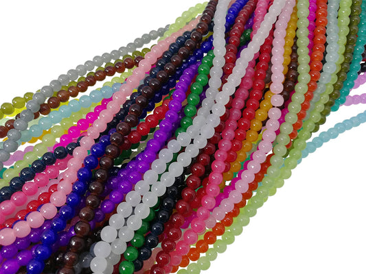 Pamir Tong 1500PCS 6mm Glass Round Beads Bulk， Imitative Jade Beads, Bracelet Loose Beads for Jewelry Making Earring, Necklaces, and DIY Crafts (6mm)